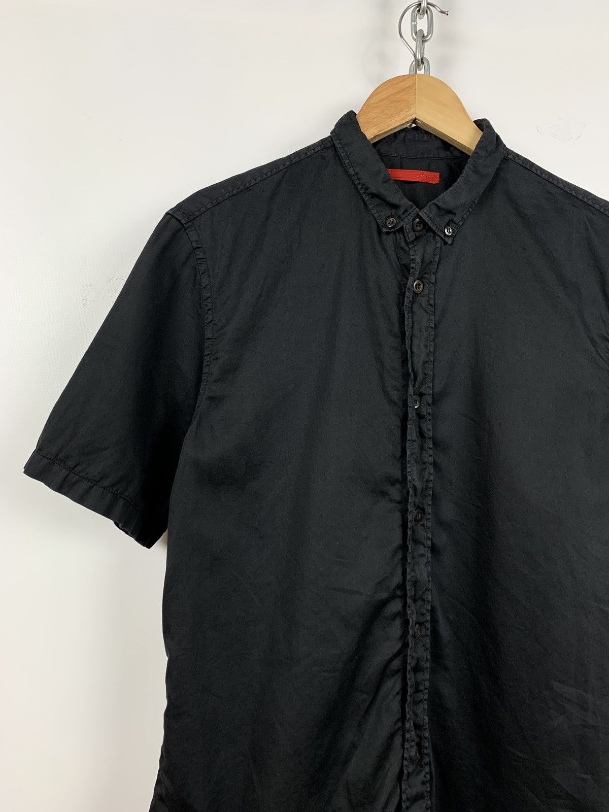 Prada Vintage Prada Black Tab Button Up Short Sleeve Shirt Size US M / EU 48-50 / 2 - 3 Thumbnail
