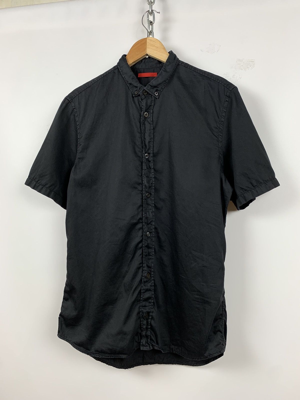 Prada Vintage Prada Black Tab Button Up Short Sleeve Shirt Size US M / EU 48-50 / 2 - 6 Thumbnail