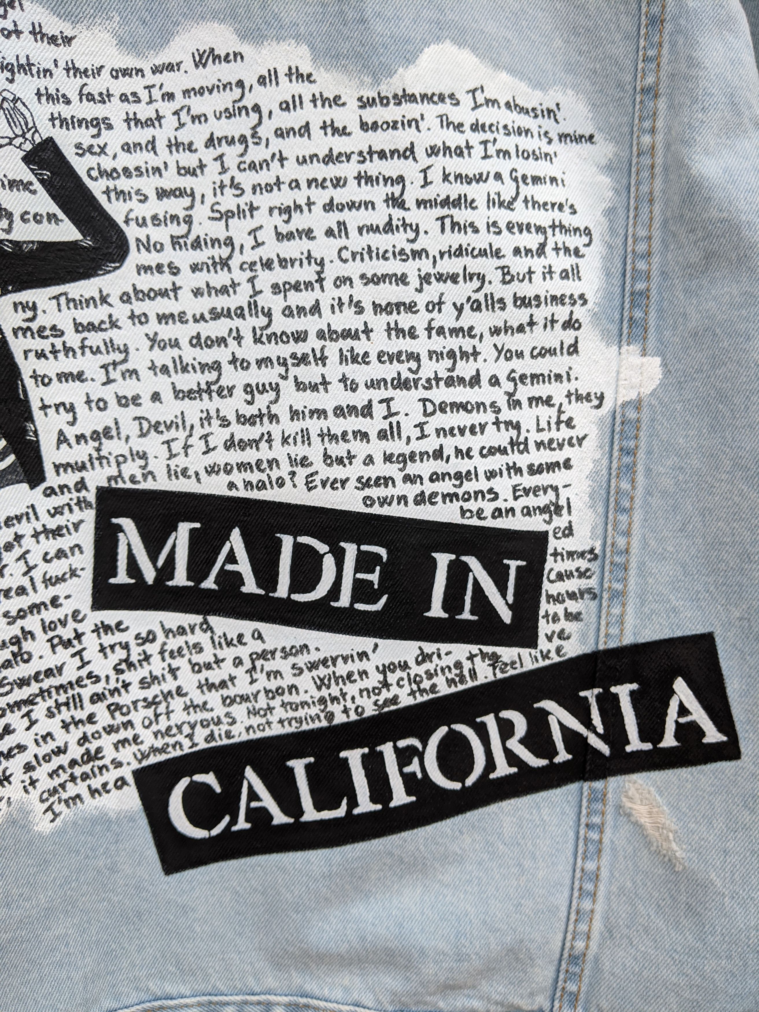 Handmade Custom hand-painted denim jacket ''Skeleton" (all sizes) Size US M / EU 48-50 / 2 - 4 Thumbnail