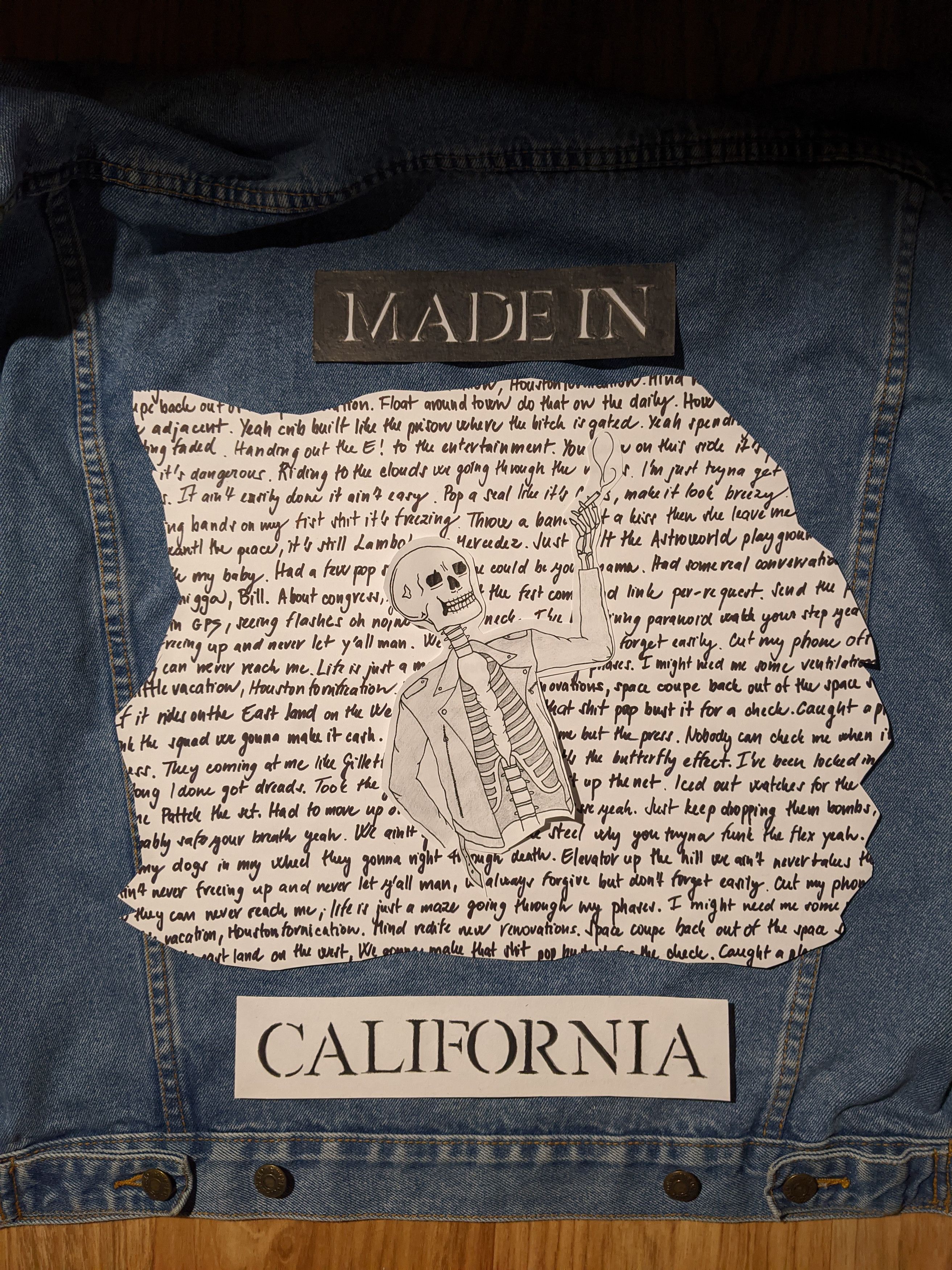 Handmade Custom hand-painted denim jacket ''Skeleton" (all sizes) Size US M / EU 48-50 / 2 - 7 Thumbnail