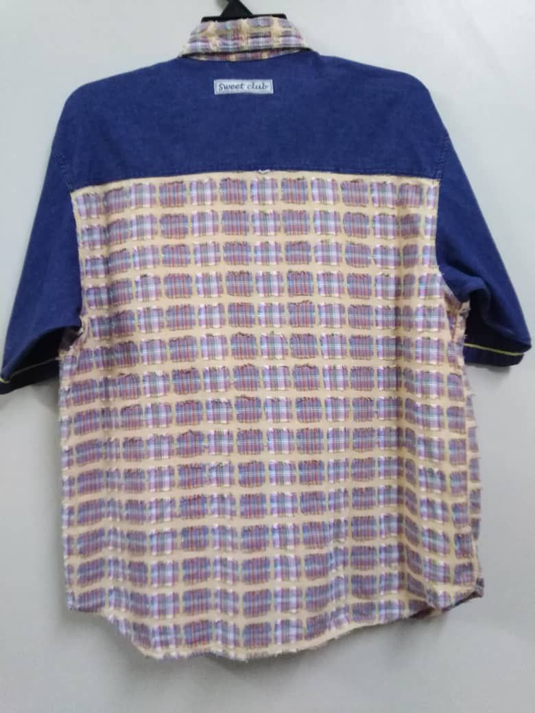 Vintage Vintage Patchwork + Denim Shirt Size US L / EU 52-54 / 3 - 2 Thumbnail