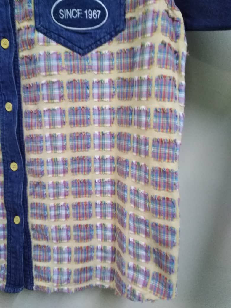 Vintage Vintage Patchwork + Denim Shirt Size US L / EU 52-54 / 3 - 7 Thumbnail