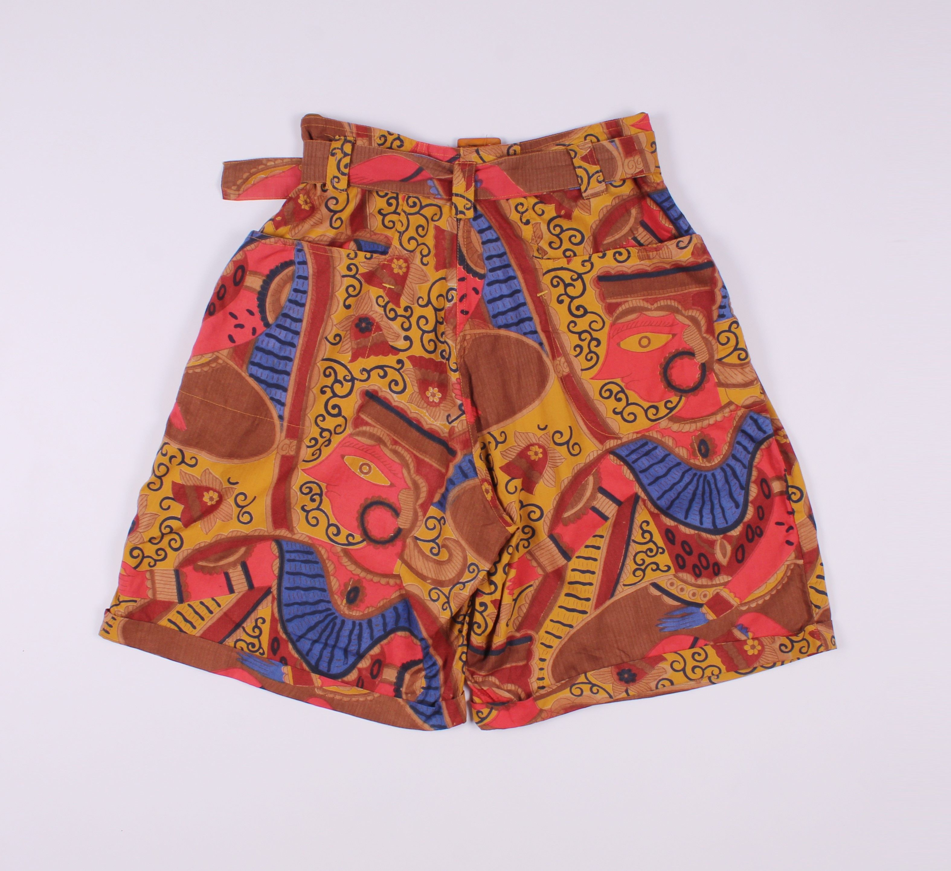 Vintage Vintage Art Printed Bermuda Belted Shorts Size 26" / US 2 / IT 38 - 6 Thumbnail