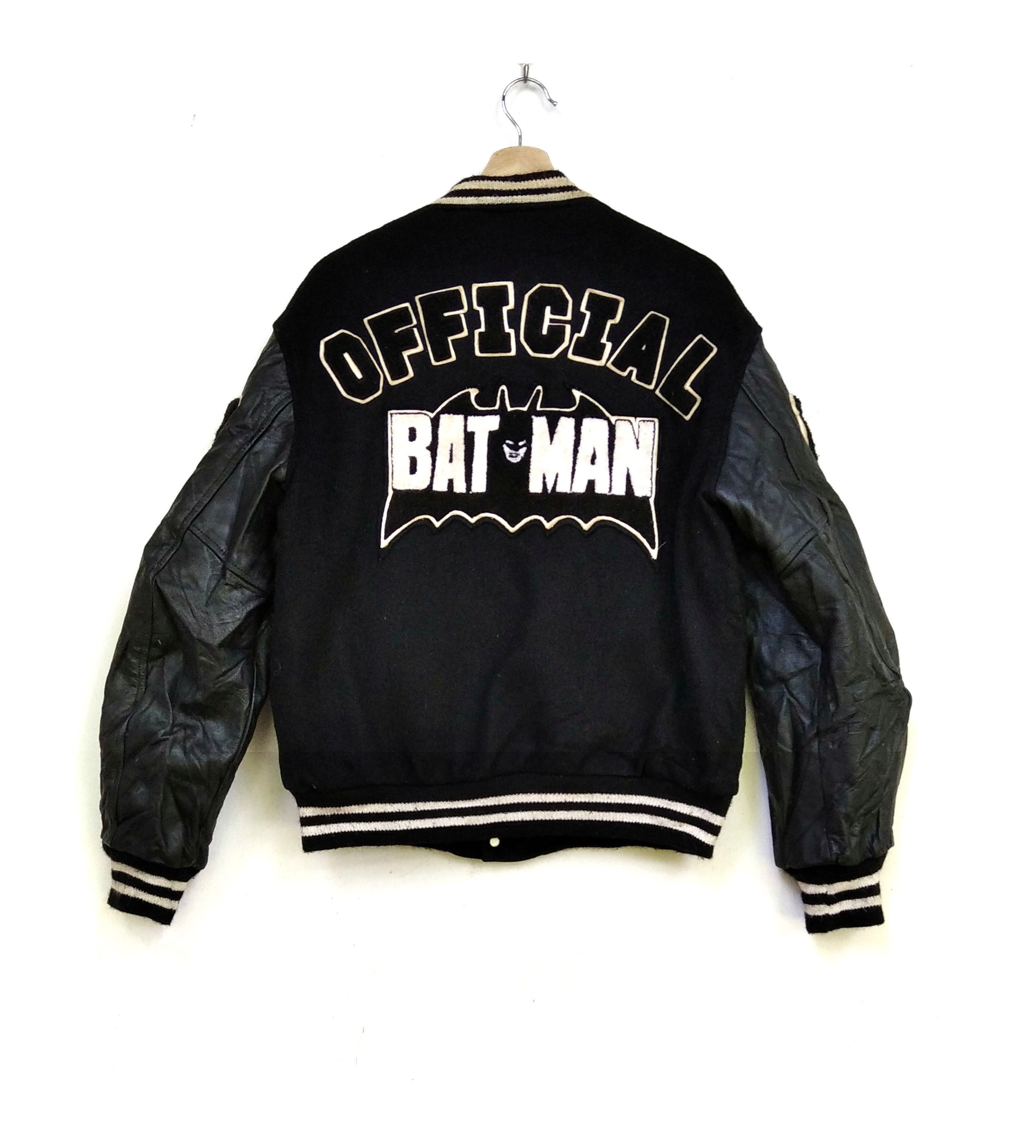 Batman Made In Usa Varsity Jacket RARE TO FIND Butwin Batman Leather Sleeve Varsity Grailed