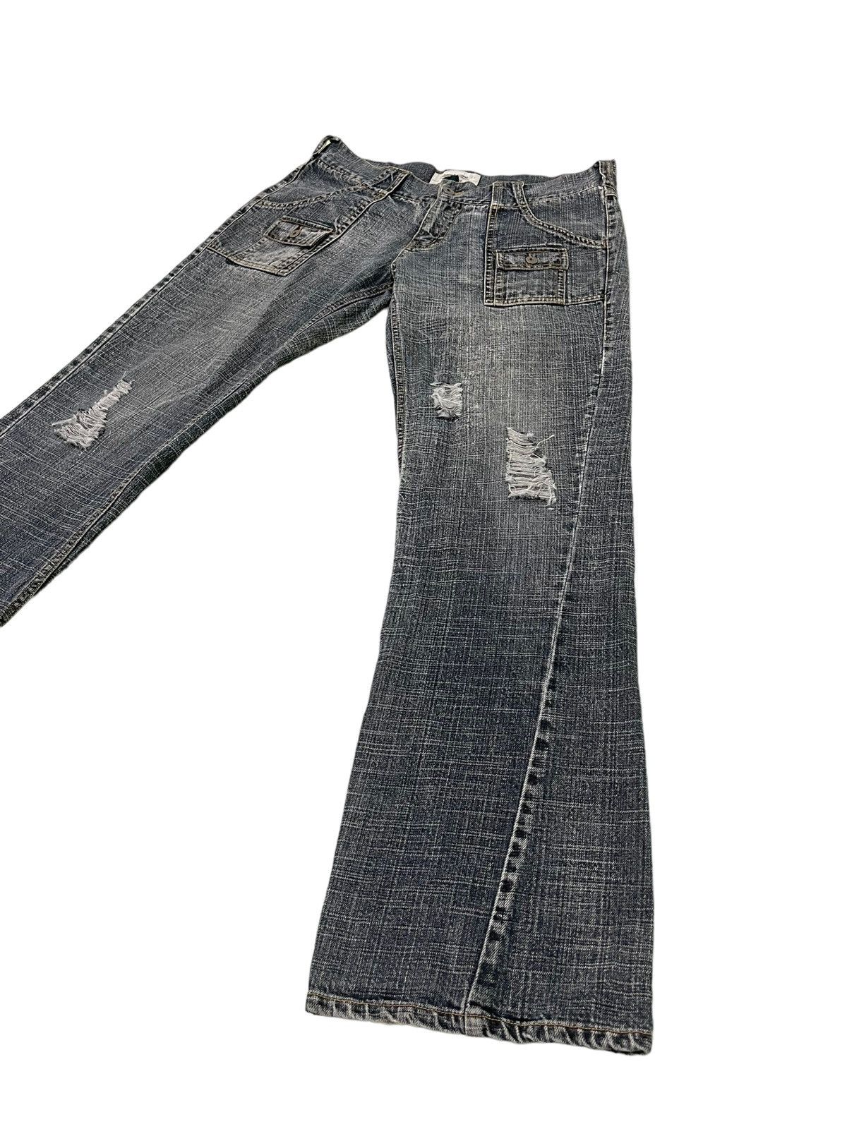 Japanese Brand Distress Bush Jeans Jungle Storm 4🟦8 Size US 35 - 3 Thumbnail