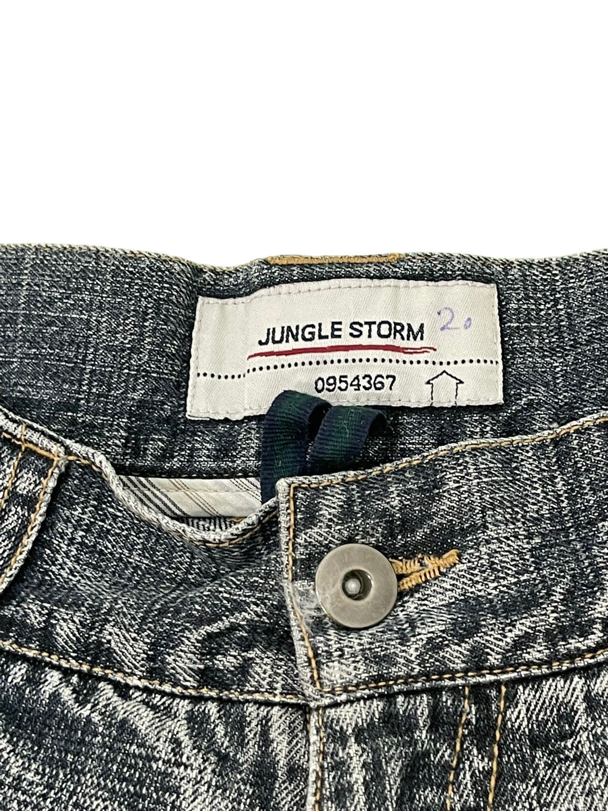 Japanese Brand Distress Bush Jeans Jungle Storm 4🟦8 Size US 35 - 10 Thumbnail