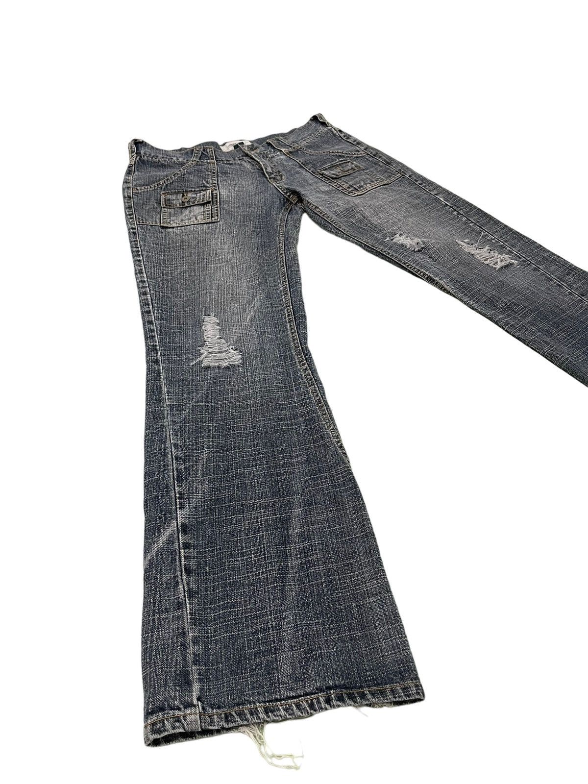 Japanese Brand Distress Bush Jeans Jungle Storm 4🟦8 Size US 35 - 1 Thumbnail