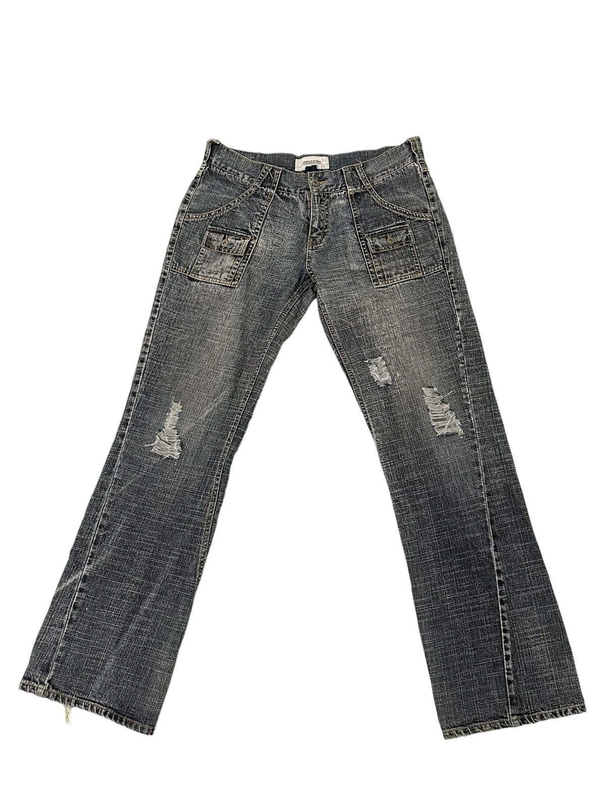 Japanese Brand Distress Bush Jeans Jungle Storm 4🟦8 Size US 35 - 2 Thumbnail