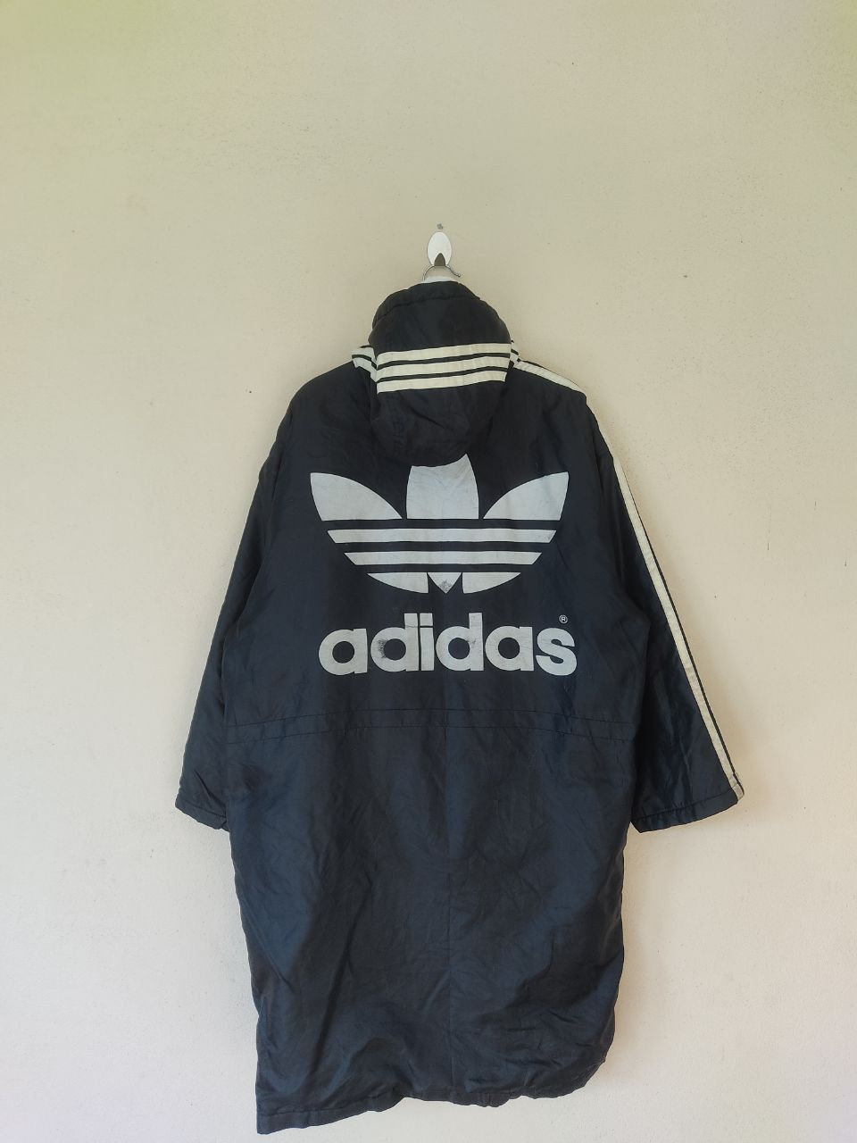 Adidas VINTAGE ADIDAS BIG TRIFOIL LONG BLACK JACKET Size US L / EU 52-54 / 3 - 1 Thumbnail