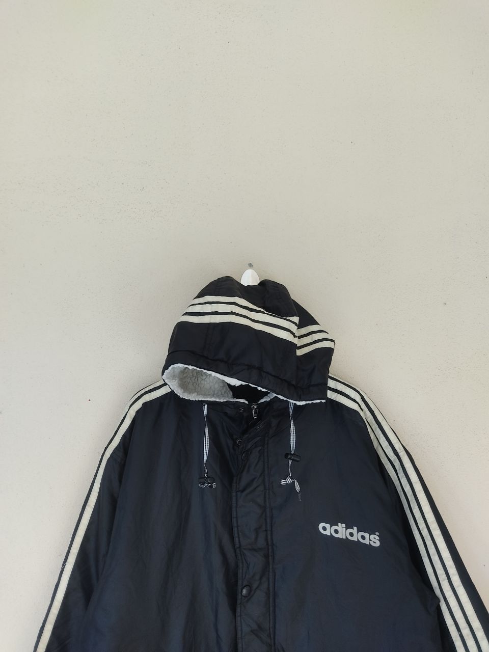 Adidas VINTAGE ADIDAS BIG TRIFOIL LONG BLACK JACKET Size US L / EU 52-54 / 3 - 4 Thumbnail