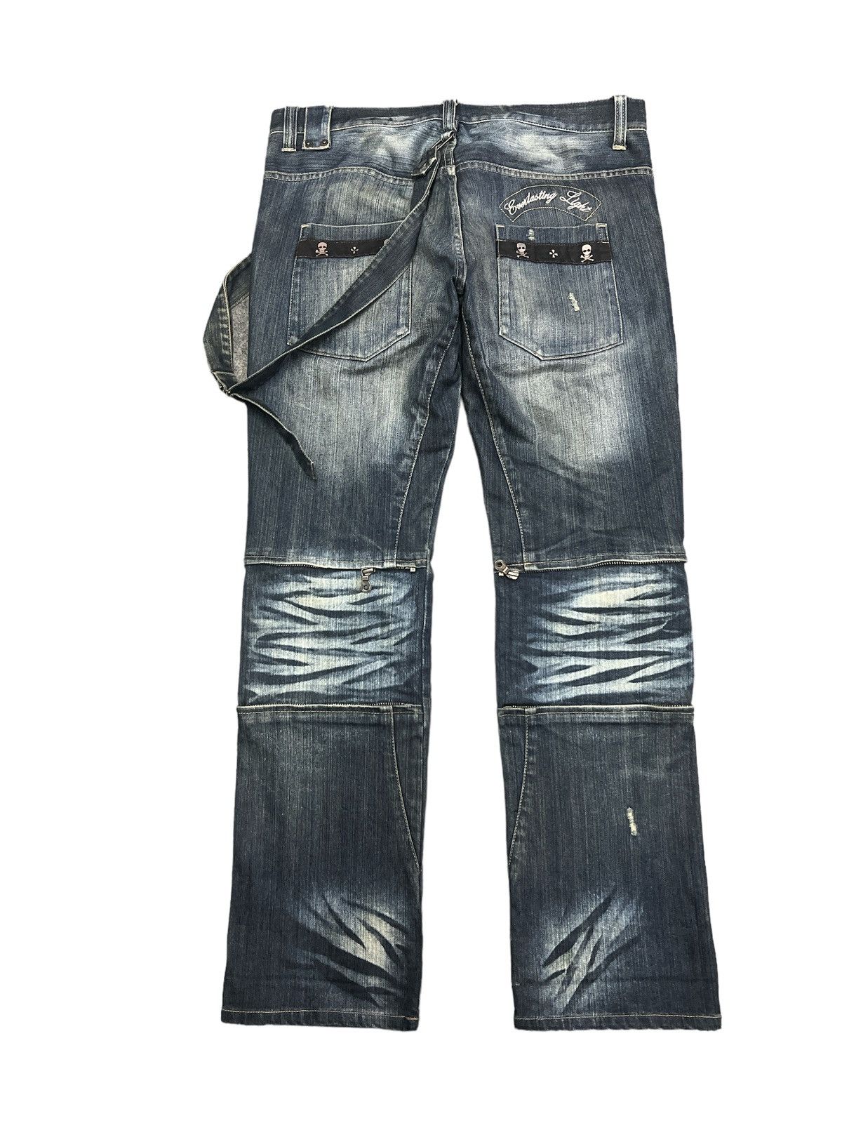 Japanese Brand × Vintage SICK‼️PPFM DISTRESS DENIM WITH SUSPENDERS Size US 33 - 7 Thumbnail