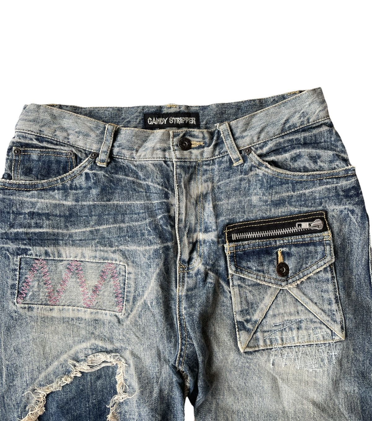Vintage Vintage Candy Stripper distressed denime jeans Size US 32 / EU 48 - 3 Thumbnail