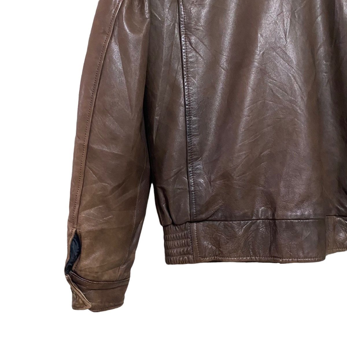A.P.C. A.P.C Leather Bomber Flight Faded Jacket Patina Size US XS / EU 42 / 0 - 11 Thumbnail