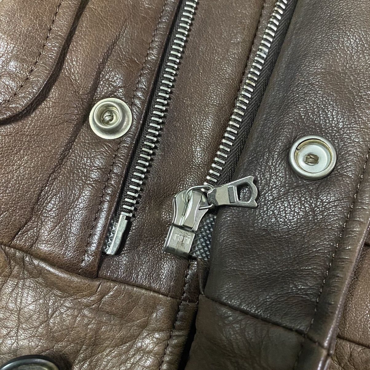 A.P.C. A.P.C Leather Bomber Flight Faded Jacket Patina Size US XS / EU 42 / 0 - 20 Thumbnail