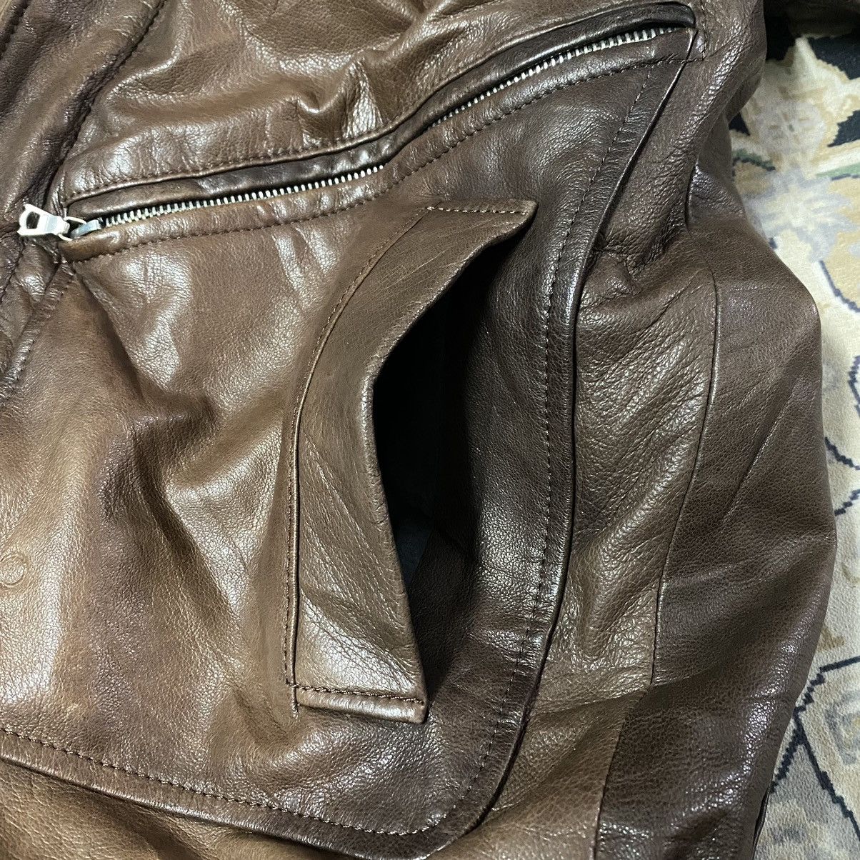A.P.C. A.P.C Leather Bomber Flight Faded Jacket Patina Size US XS / EU 42 / 0 - 18 Thumbnail