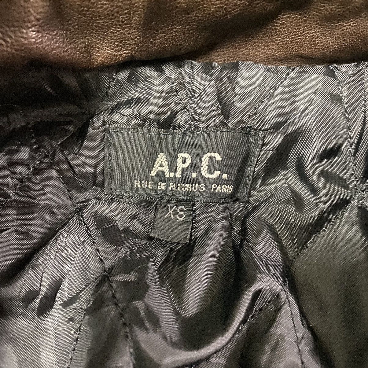A.P.C. A.P.C Leather Bomber Flight Faded Jacket Patina Size US XS / EU 42 / 0 - 21 Thumbnail