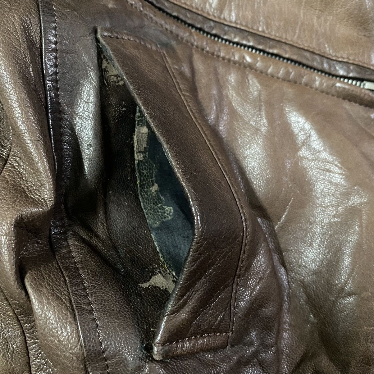 A.P.C. A.P.C Leather Bomber Flight Faded Jacket Patina Size US XS / EU 42 / 0 - 17 Thumbnail