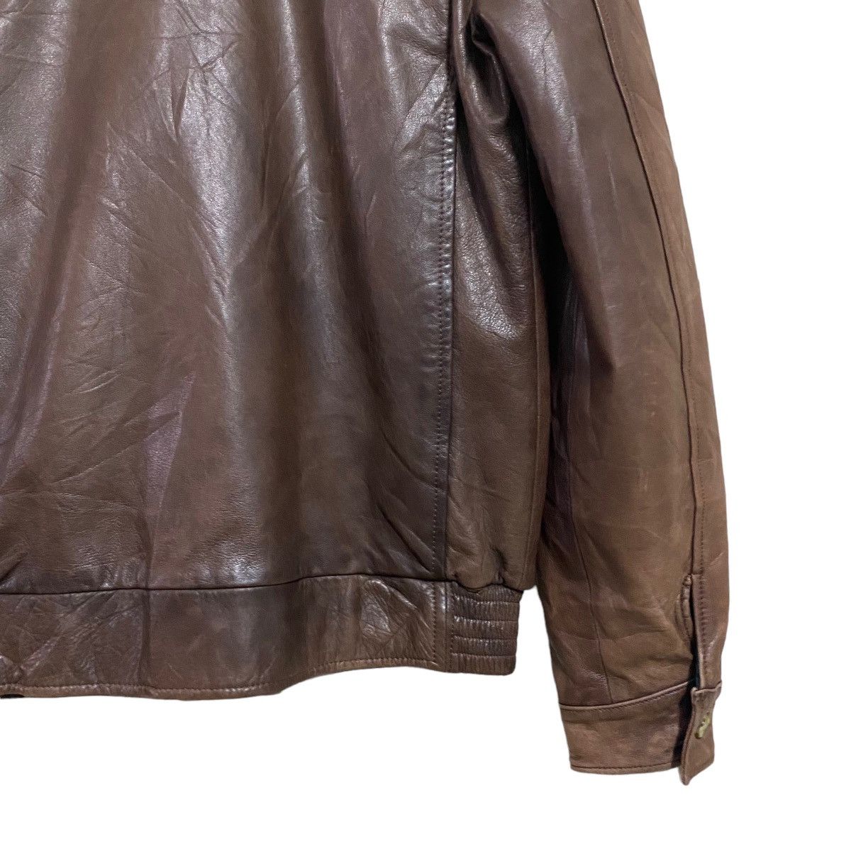 A.P.C. A.P.C Leather Bomber Flight Faded Jacket Patina Size US XS / EU 42 / 0 - 12 Thumbnail