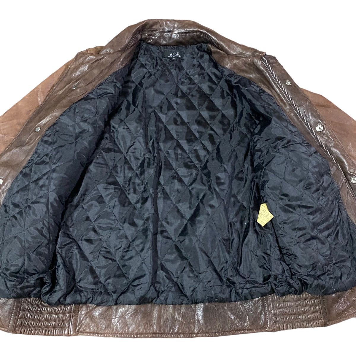 A.P.C. A.P.C Leather Bomber Flight Faded Jacket Patina Size US XS / EU 42 / 0 - 13 Thumbnail