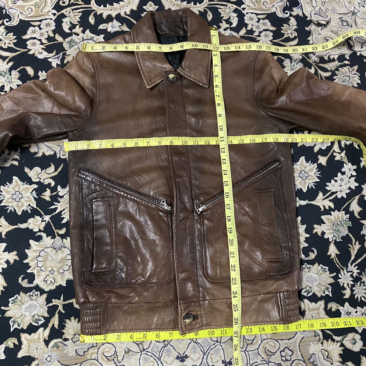 A.P.C. A.P.C Leather Bomber Flight Faded Jacket Patina Size US XS / EU 42 / 0 - 22 Thumbnail