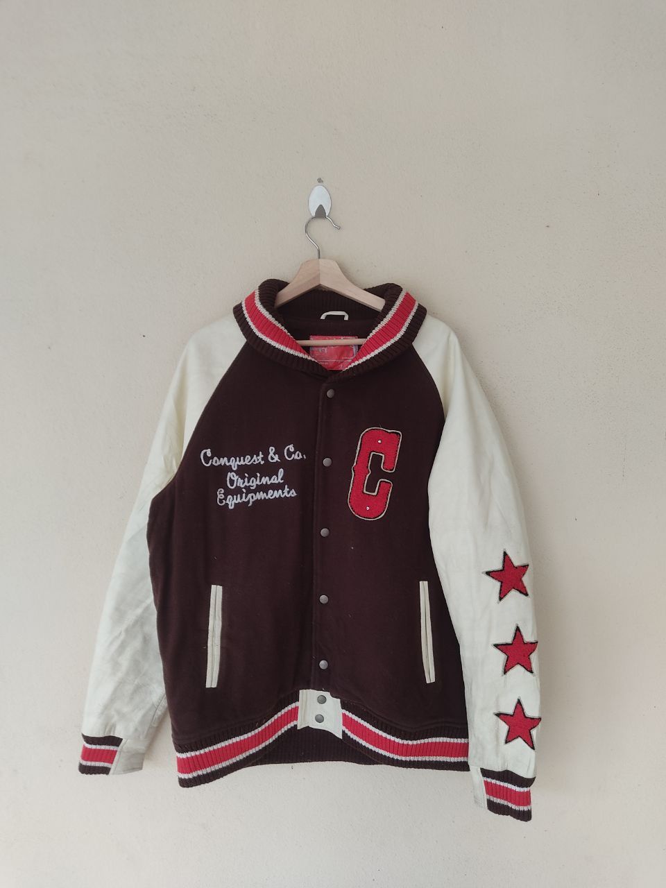 image of Oldvarsitystadium x Vintage Conquest Varsity Jacket in Mix, Men's (Size XL)
