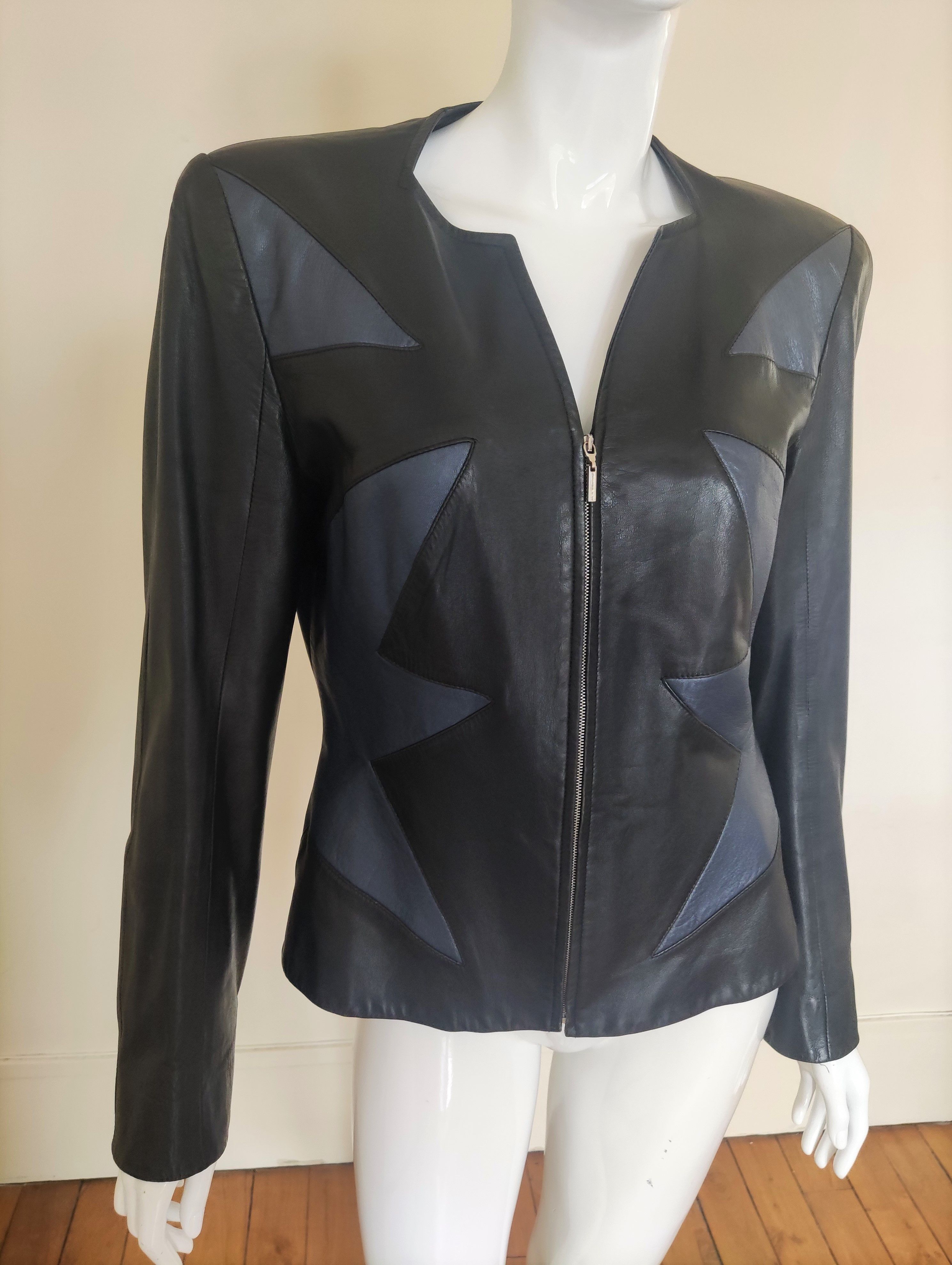 Thierry Mugler Thierry Mugler Leather Lamb Star Motorcycle Jacket Size L / US 10 / IT 46 - 3 Thumbnail
