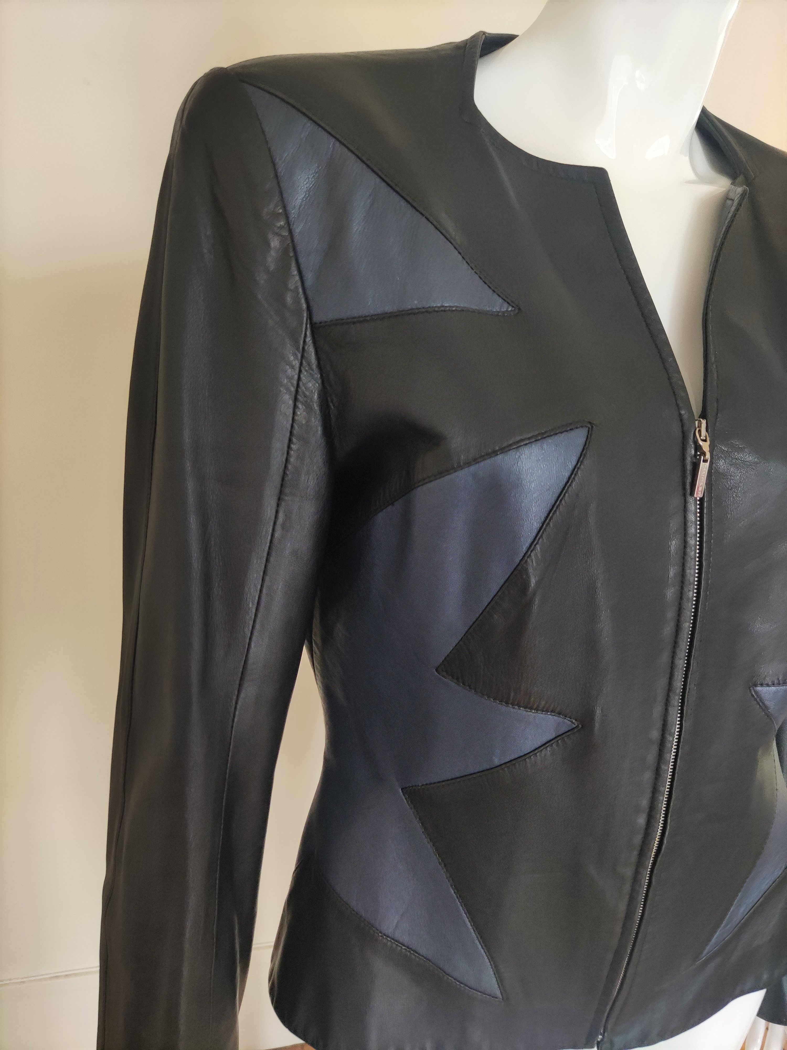 Thierry Mugler Thierry Mugler Leather Lamb Star Motorcycle Jacket Size L / US 10 / IT 46 - 5 Thumbnail