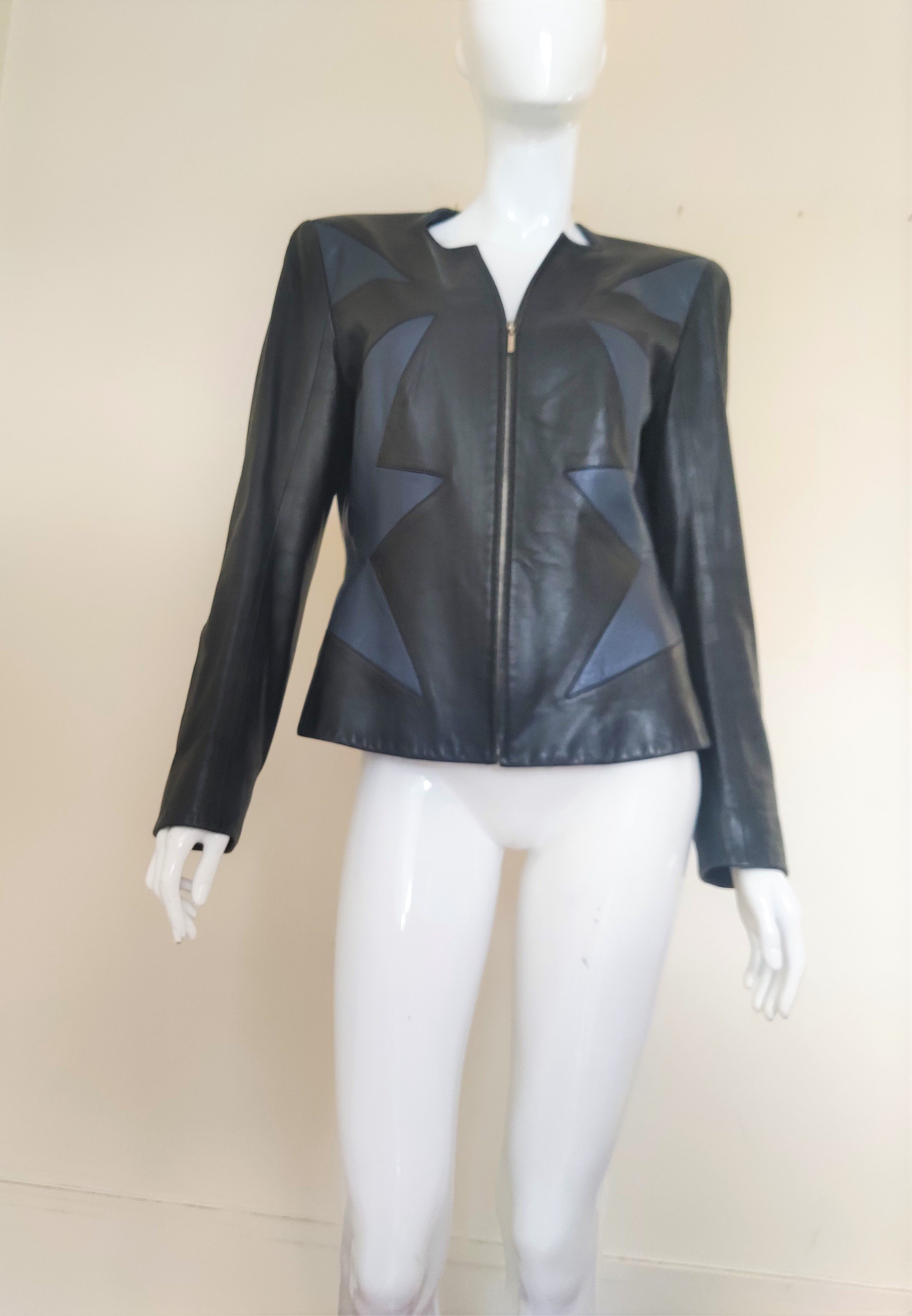 Thierry Mugler Thierry Mugler Leather Lamb Star Motorcycle Jacket Size L / US 10 / IT 46 - 4 Thumbnail
