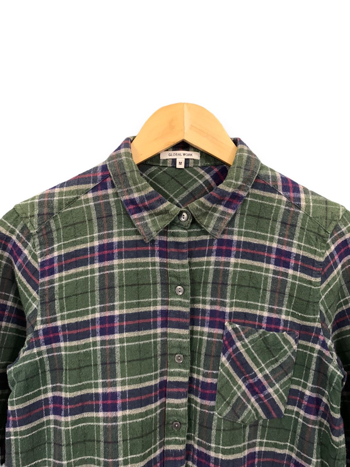 Global Work Japanese Brand Global Work Plaid Tartan Flannel Shirt Size M / US 6-8 / IT 42-44 - 5 Thumbnail