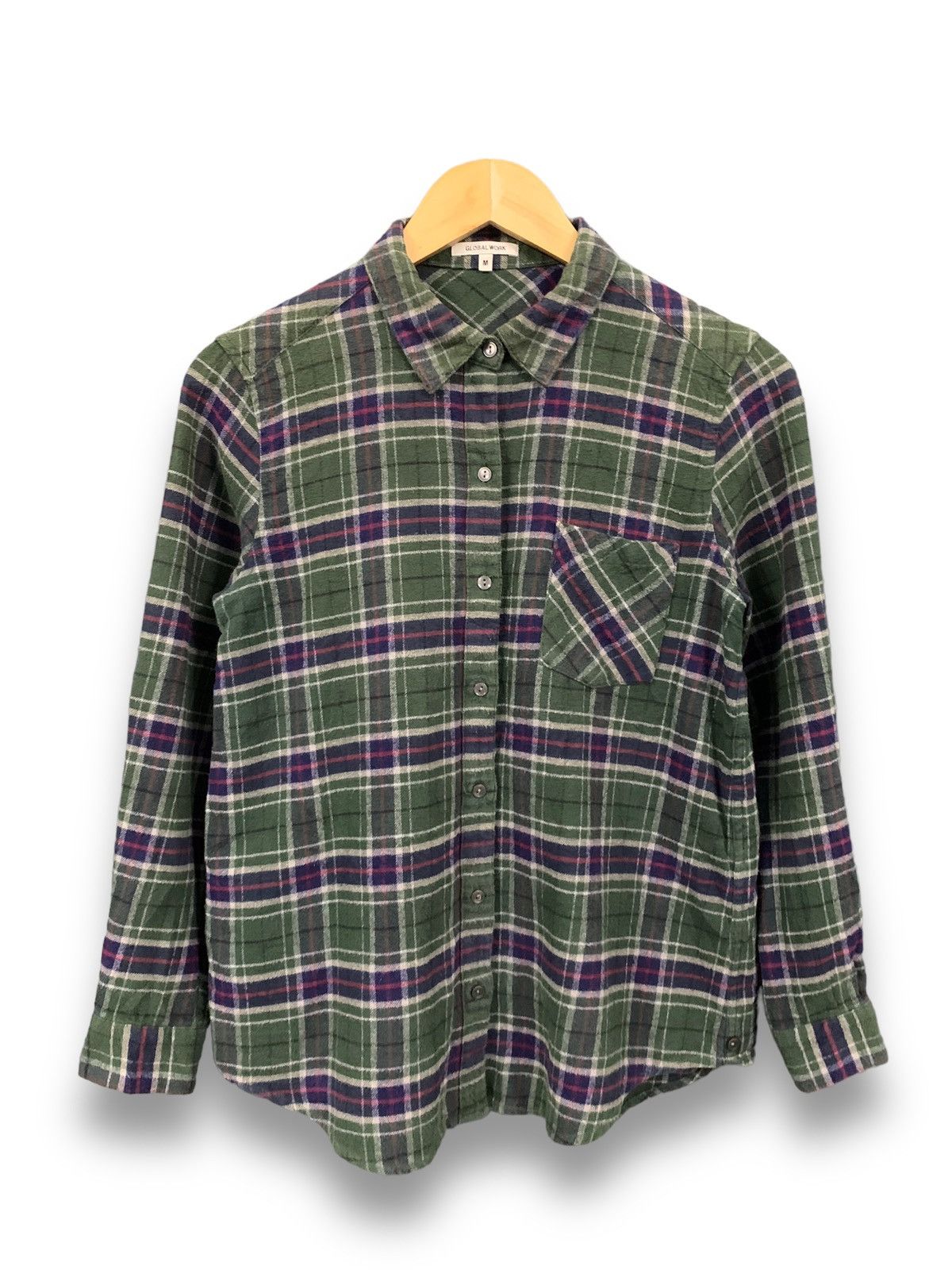 Global Work Japanese Brand Global Work Plaid Tartan Flannel Shirt Size M / US 6-8 / IT 42-44 - 1 Thumbnail