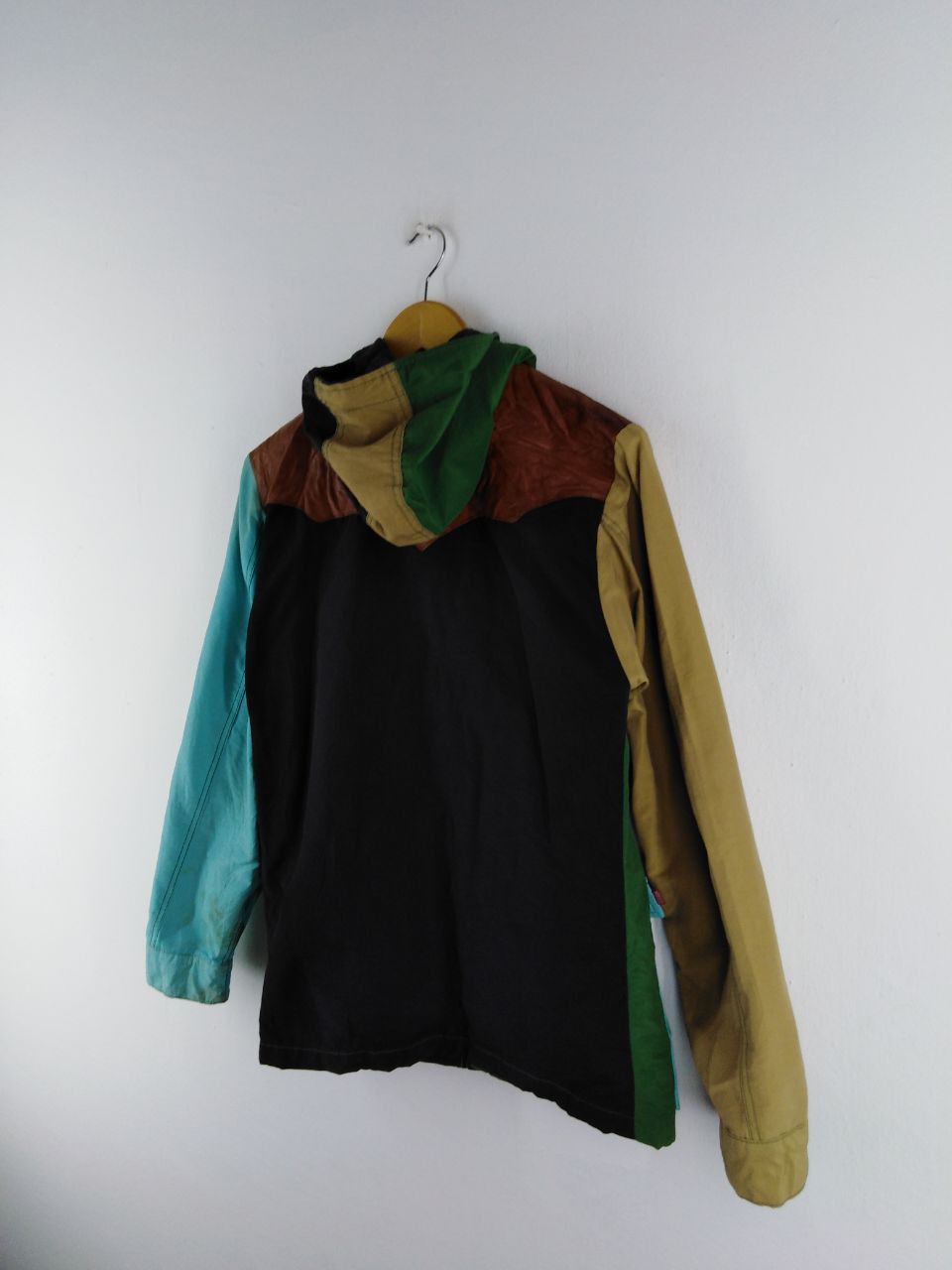 Japanese Brand RARE YELLOW DIVISION PATCHWORK COLOR BLOCK JACKET HOODED Size US S / EU 44-46 / 1 - 7 Thumbnail