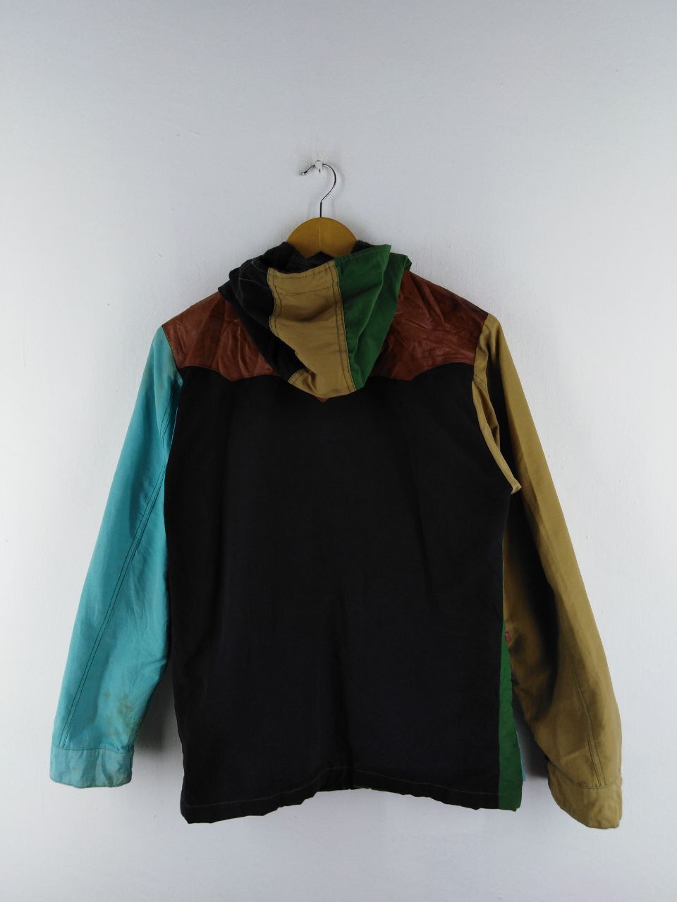 Japanese Brand RARE YELLOW DIVISION PATCHWORK COLOR BLOCK JACKET HOODED Size US S / EU 44-46 / 1 - 4 Thumbnail