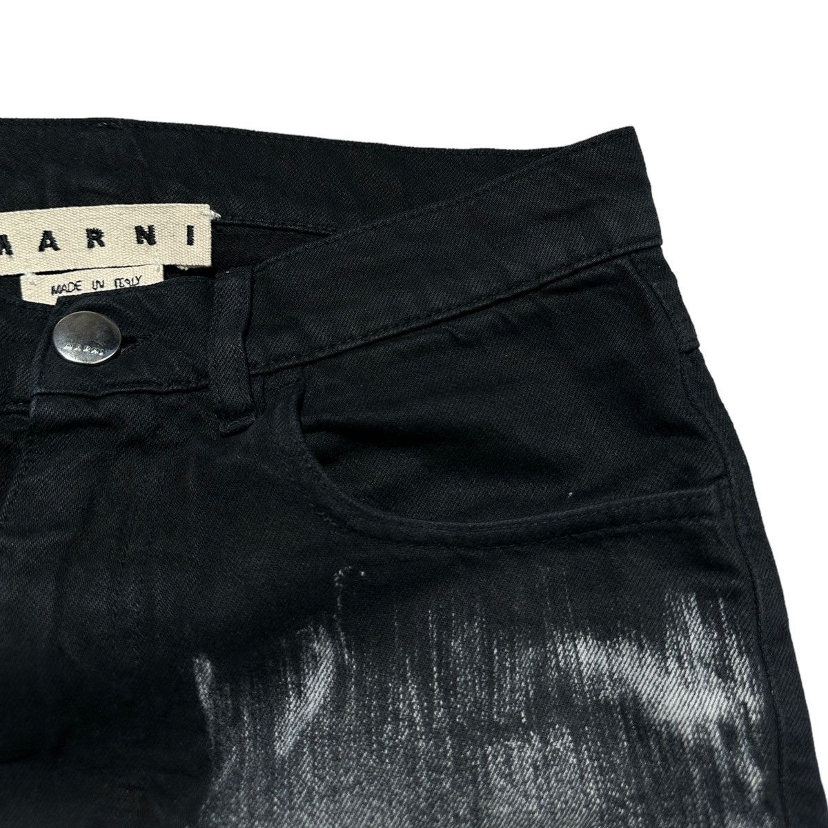 Marni SS21 painted hybrid leather/denim pant Size US 30 / EU 46 - 4 Thumbnail