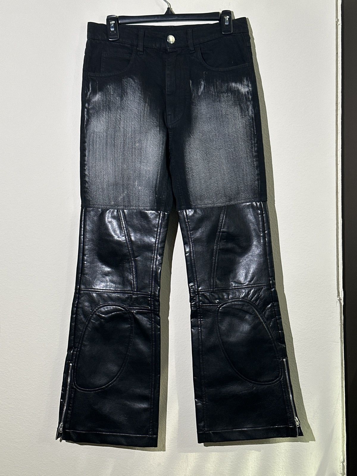 Marni SS21 painted hybrid leather/denim pant Size US 30 / EU 46 - 2 Thumbnail