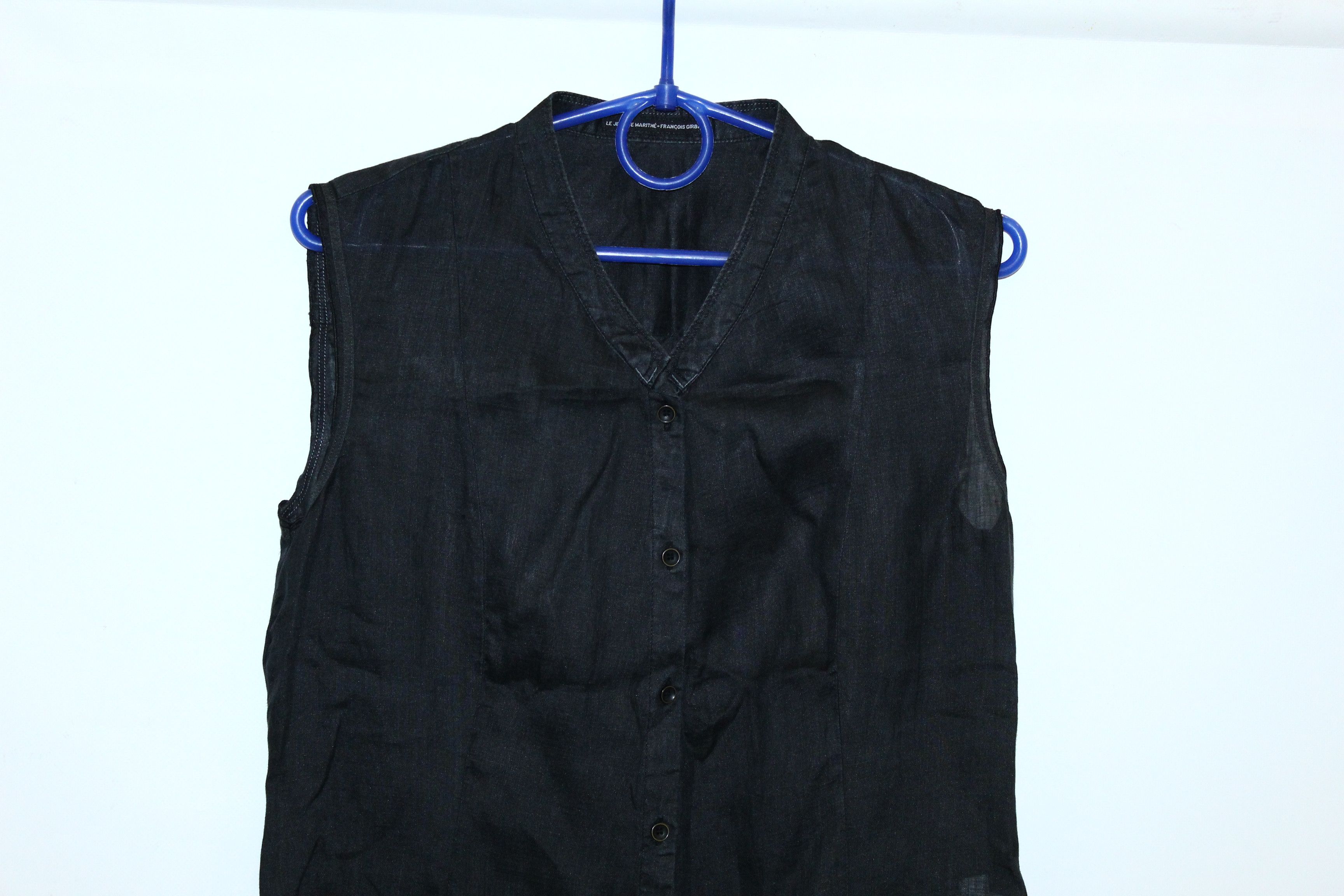 Marithe + Francois Girbaud Marithe Francois Girbaud Ramie Grandad Sleeveless Blouse Size S / US 4 / IT 40 - 4 Thumbnail