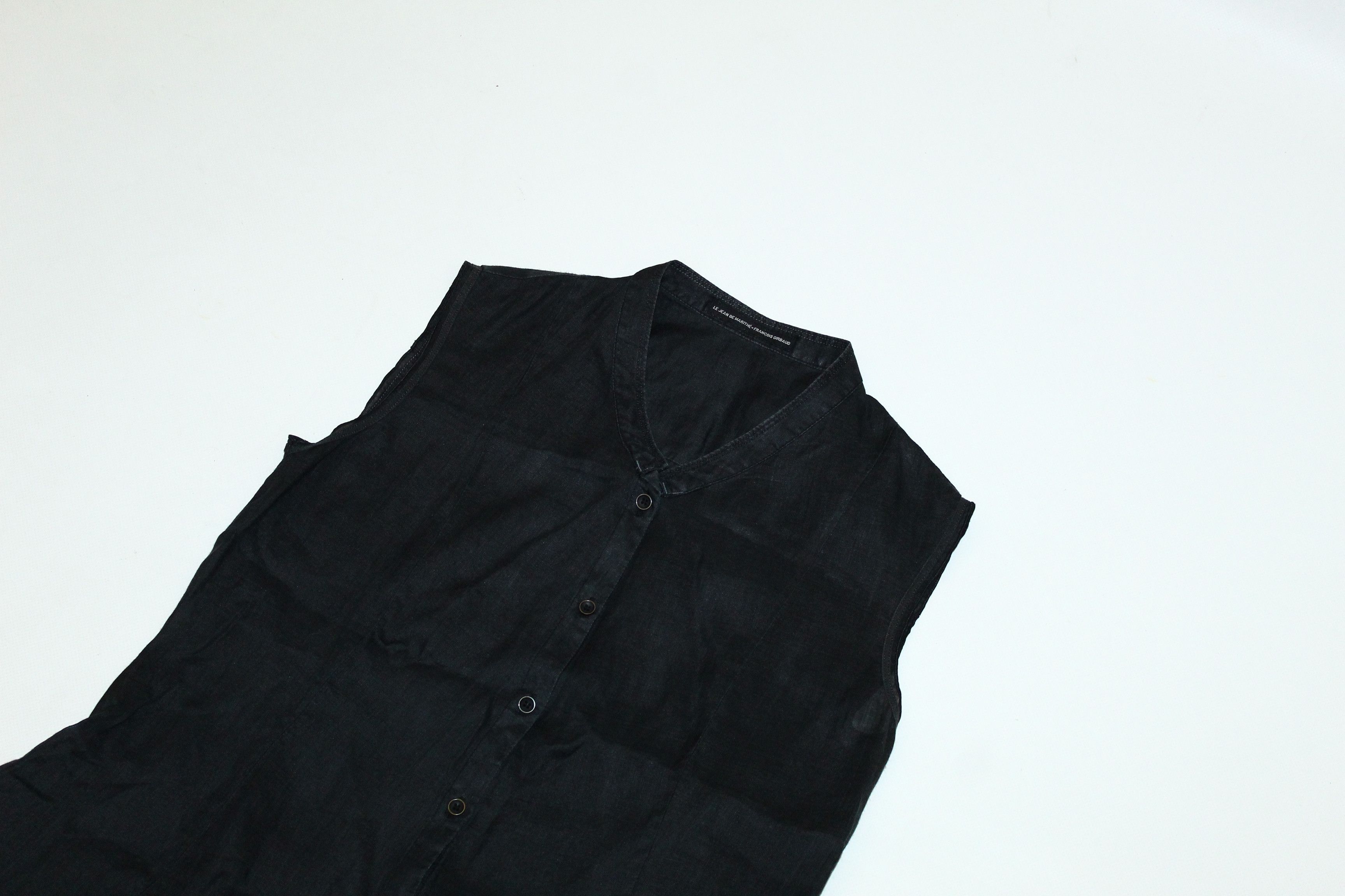 Marithe + Francois Girbaud Marithe Francois Girbaud Ramie Grandad Sleeveless Blouse Size S / US 4 / IT 40 - 7 Thumbnail