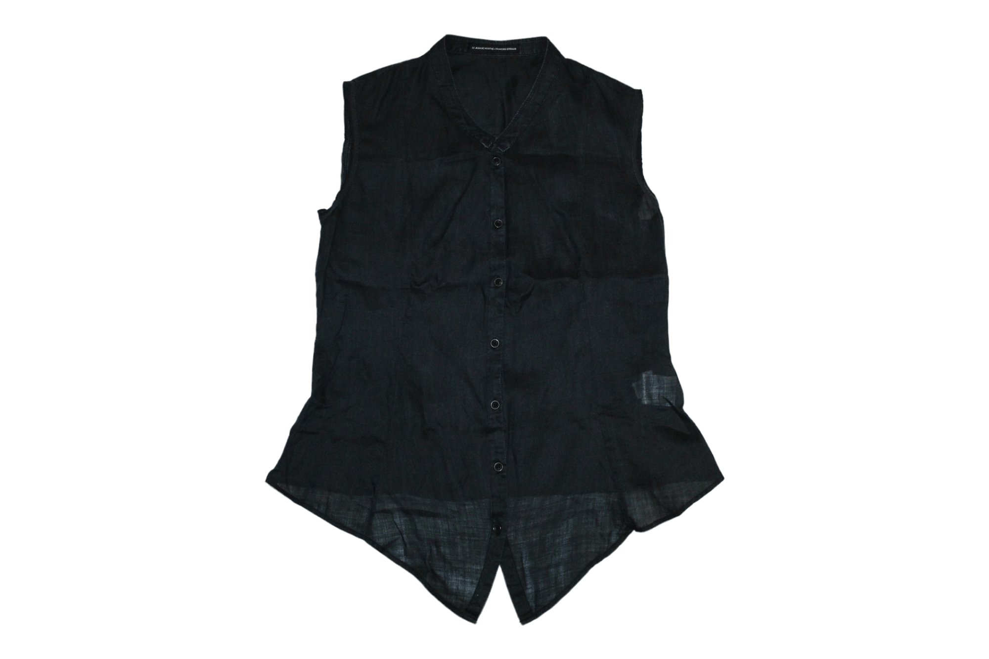 Marithe + Francois Girbaud Marithe Francois Girbaud Ramie Grandad Sleeveless Blouse Size S / US 4 / IT 40 - 10 Thumbnail