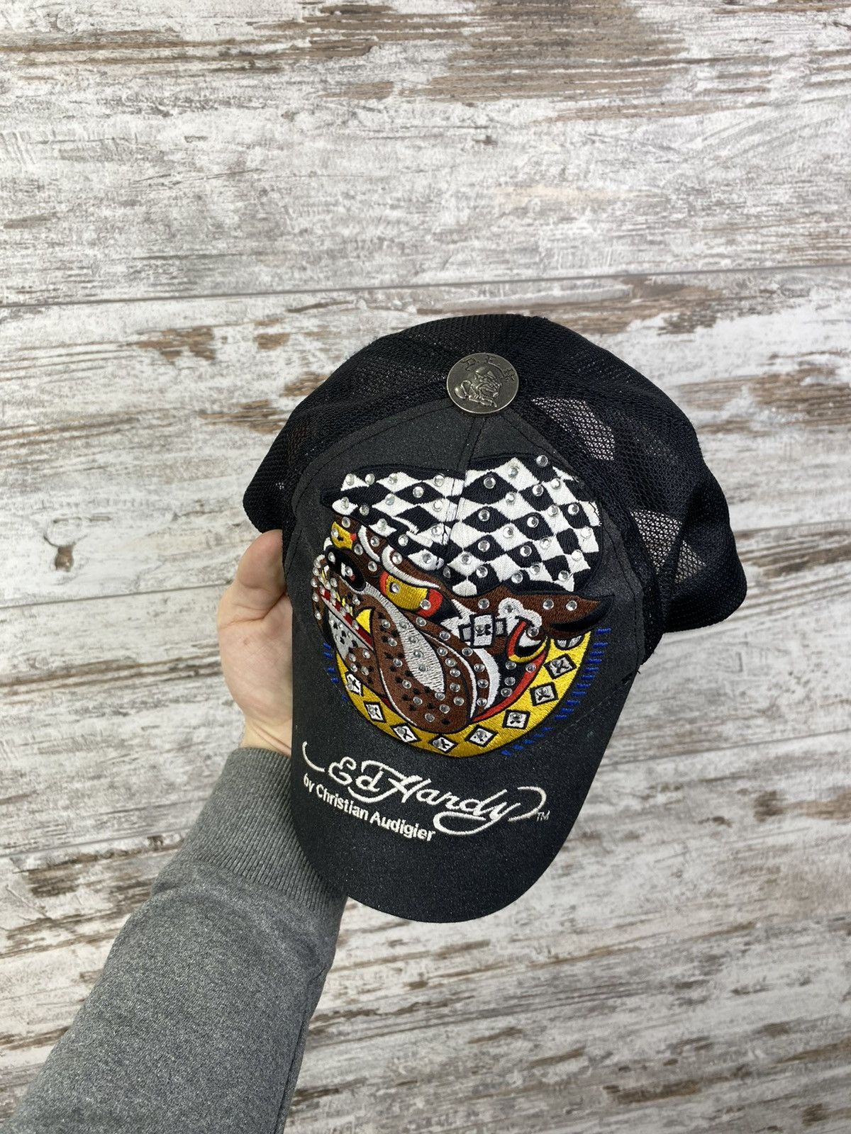 Christian Audigier × Ed Hardy × Vintage Mens Vintage Ed Hardy Cap Christian Audigier scull hats y2k Size ONE SIZE - 3 Thumbnail
