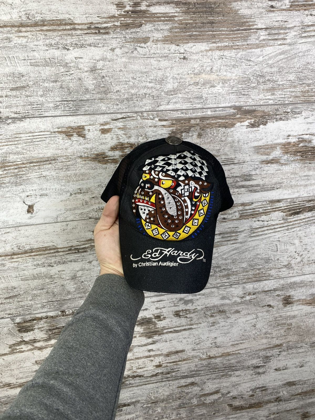 Christian Audigier × Ed Hardy × Vintage Mens Vintage Ed Hardy Cap Christian Audigier scull hats y2k Size ONE SIZE - 2 Thumbnail
