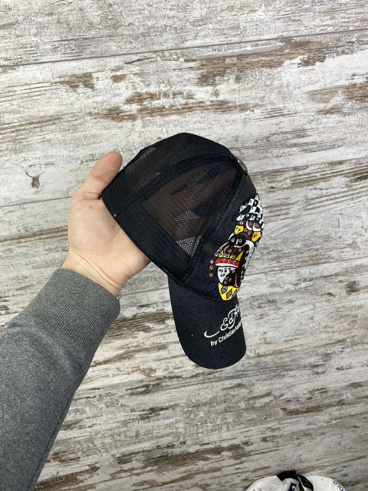 Christian Audigier × Ed Hardy × Vintage Mens Vintage Ed Hardy Cap Christian Audigier scull hats y2k Size ONE SIZE - 5 Thumbnail