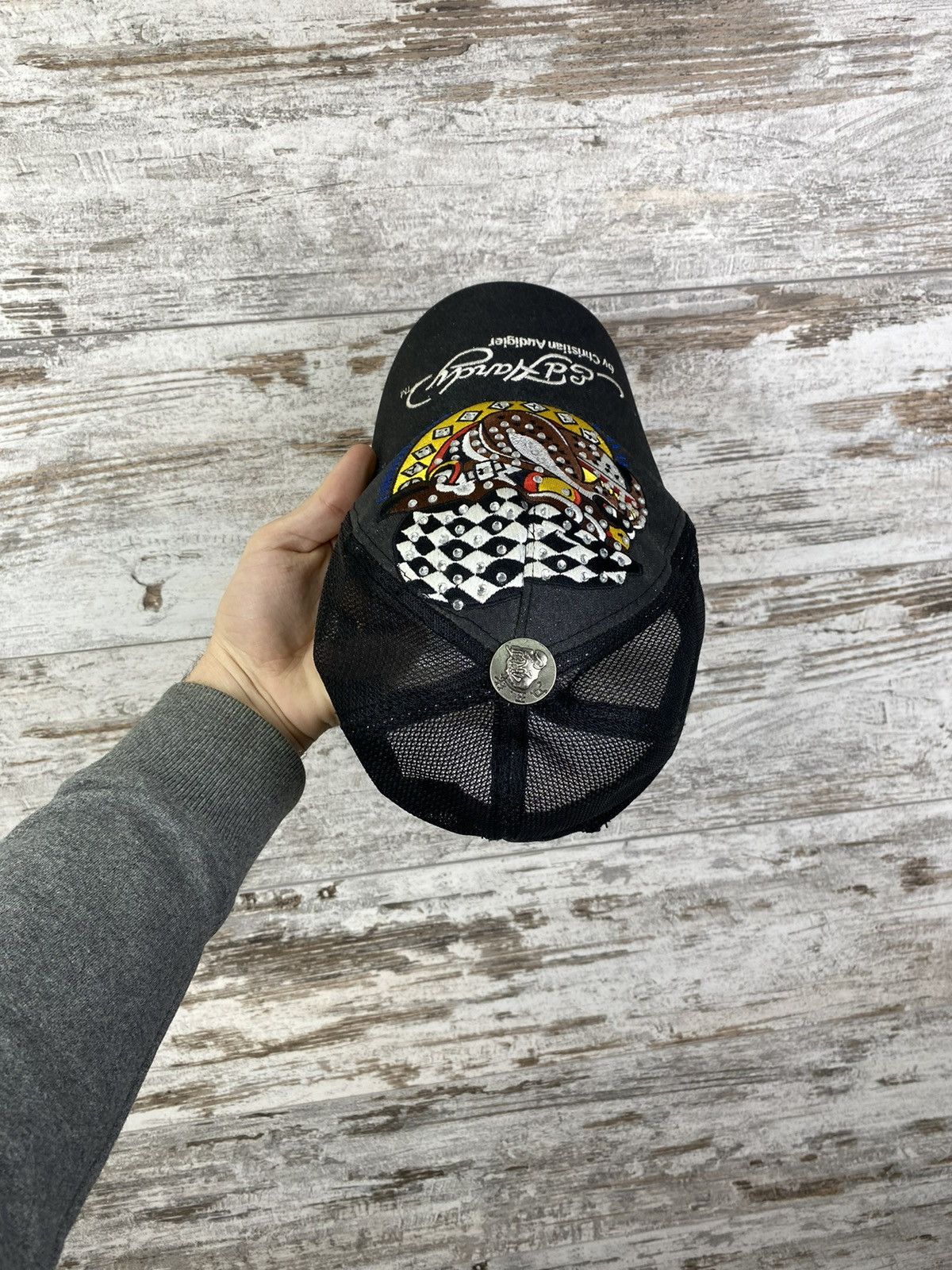 Christian Audigier × Ed Hardy × Vintage Mens Vintage Ed Hardy Cap Christian Audigier scull hats y2k Size ONE SIZE - 7 Thumbnail