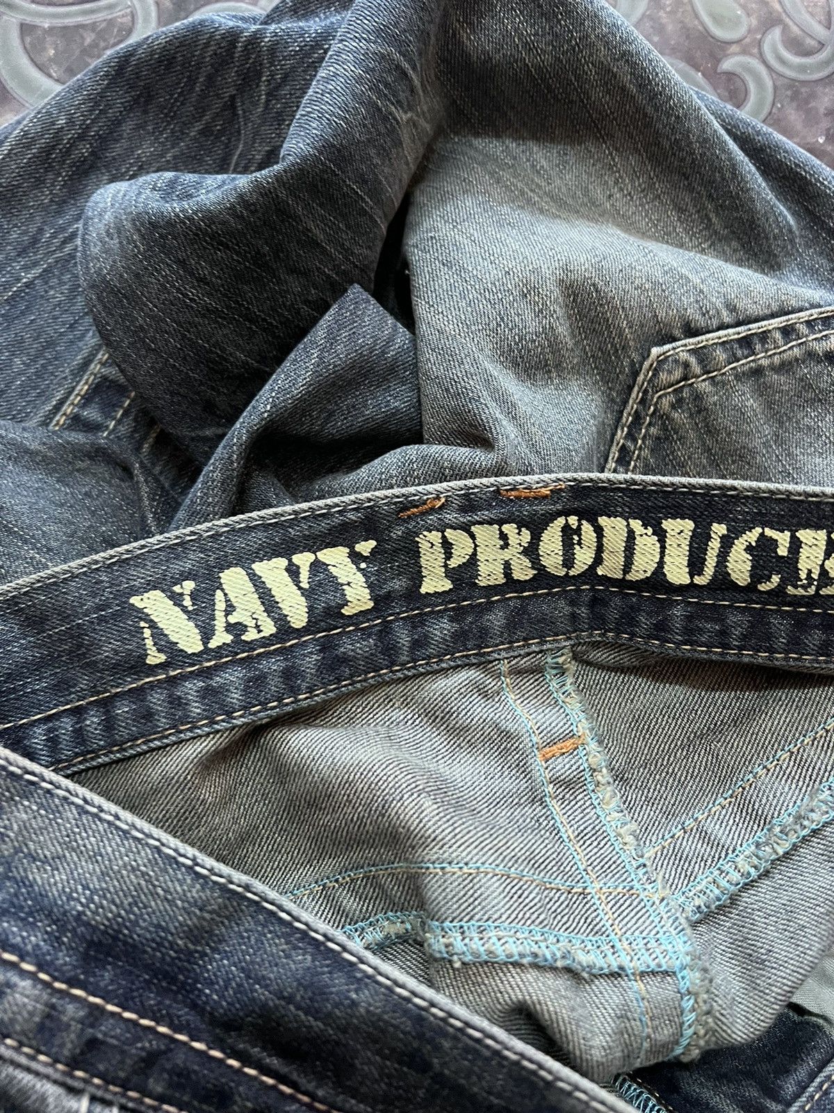 Japanese Brand FLARED💥NAVY PRODUCE DISTRESSED DENIM PANT Size US 30 / EU 46 - 8 Thumbnail