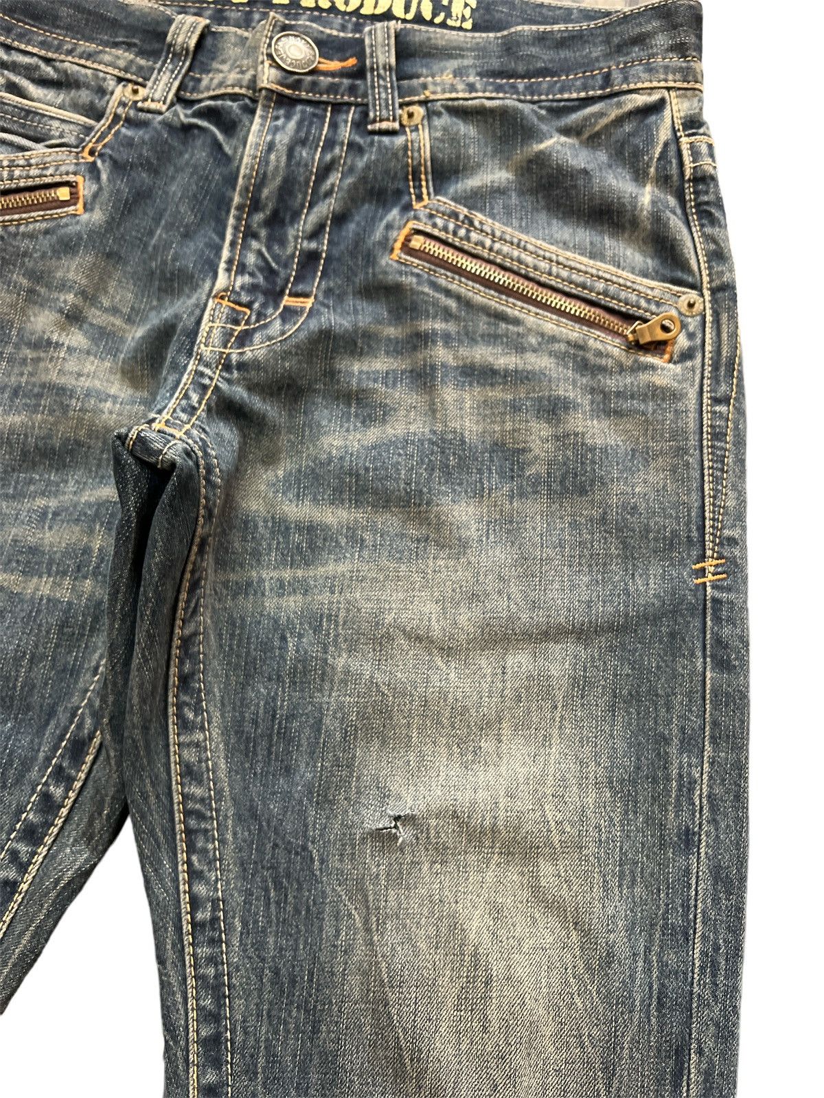Japanese Brand FLARED💥NAVY PRODUCE DISTRESSED DENIM PANT Size US 30 / EU 46 - 6 Thumbnail