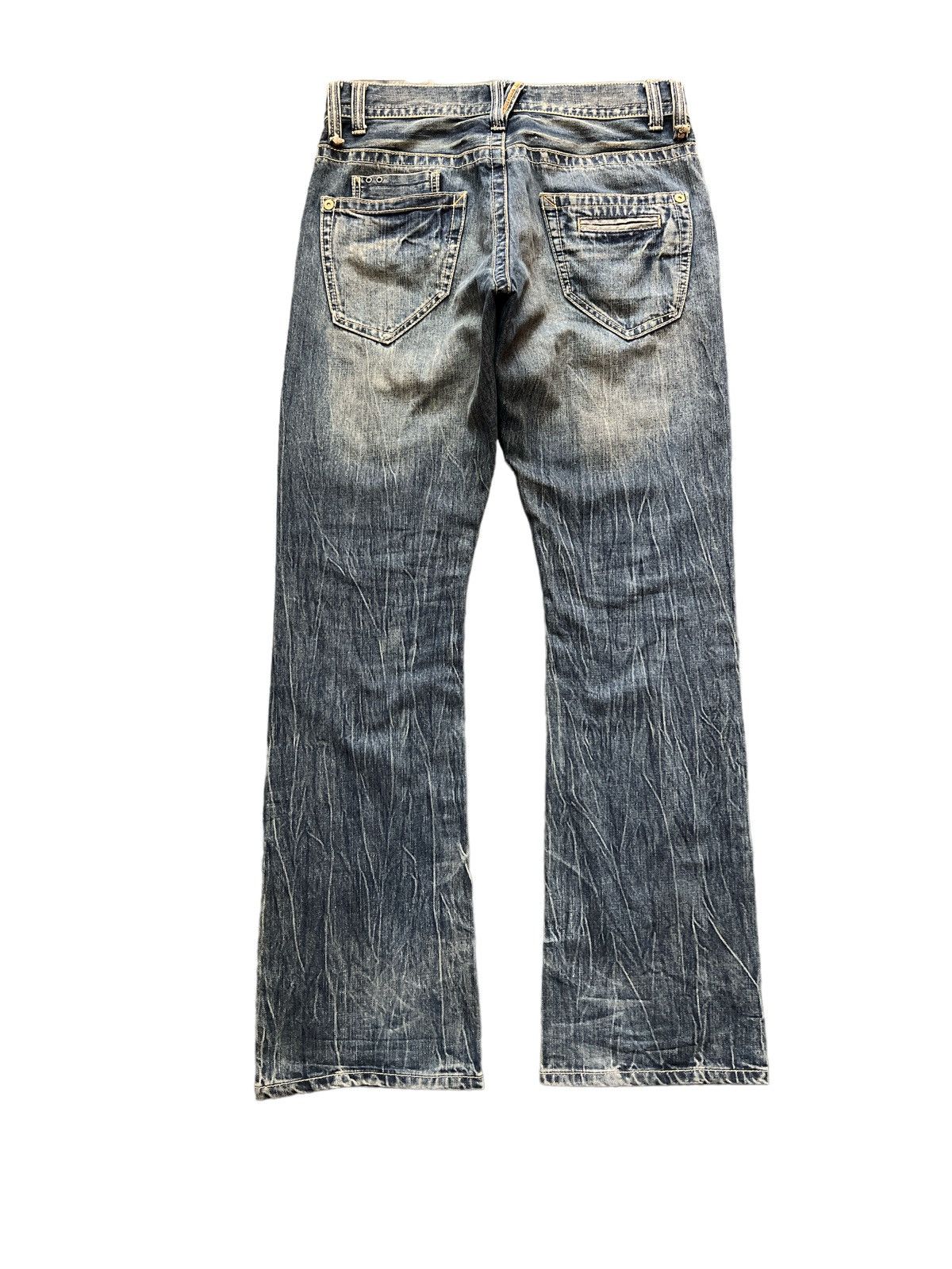 Japanese Brand FLARED💥NAVY PRODUCE DISTRESSED DENIM PANT Size US 30 / EU 46 - 7 Thumbnail