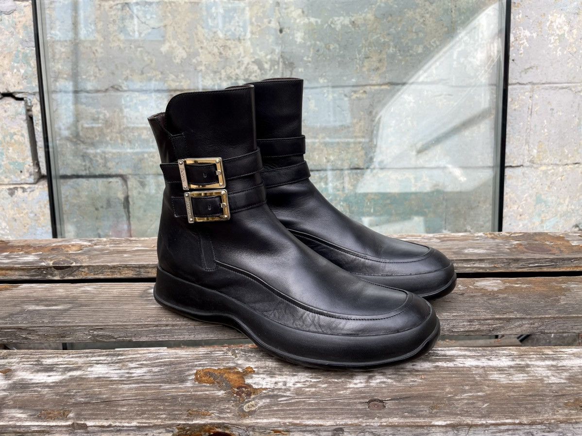 Paciotti Cesare Paciotti Black Double Buckle Strap Leather Boots Size US 9 / IT 39 - 2 Thumbnail