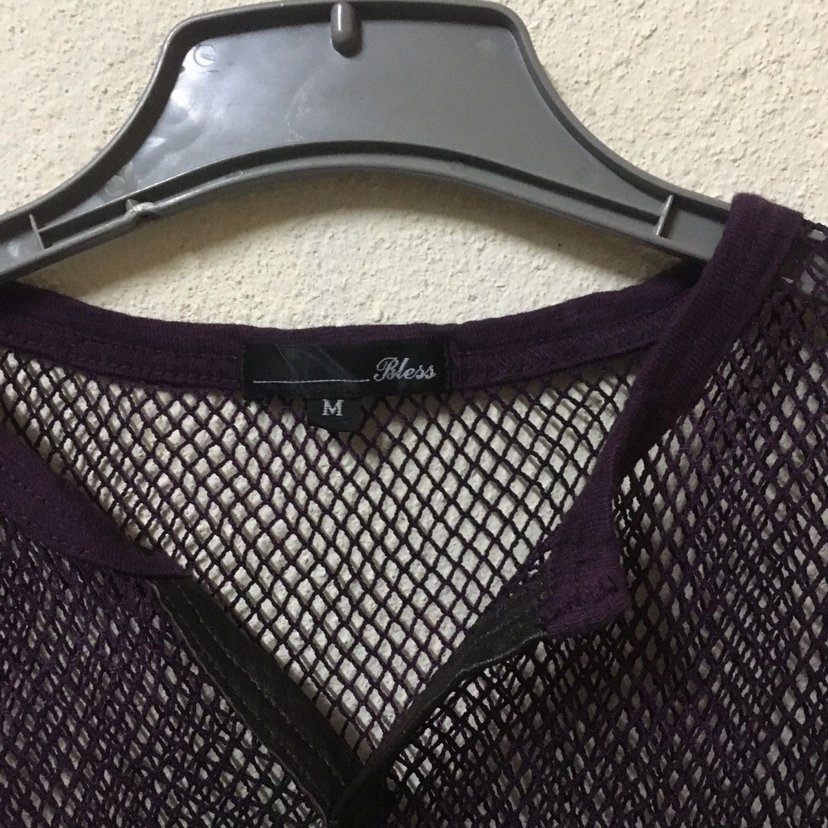 Japanese Brand Bless purple mesh tee Size US M / EU 48-50 / 2 - 2 Thumbnail