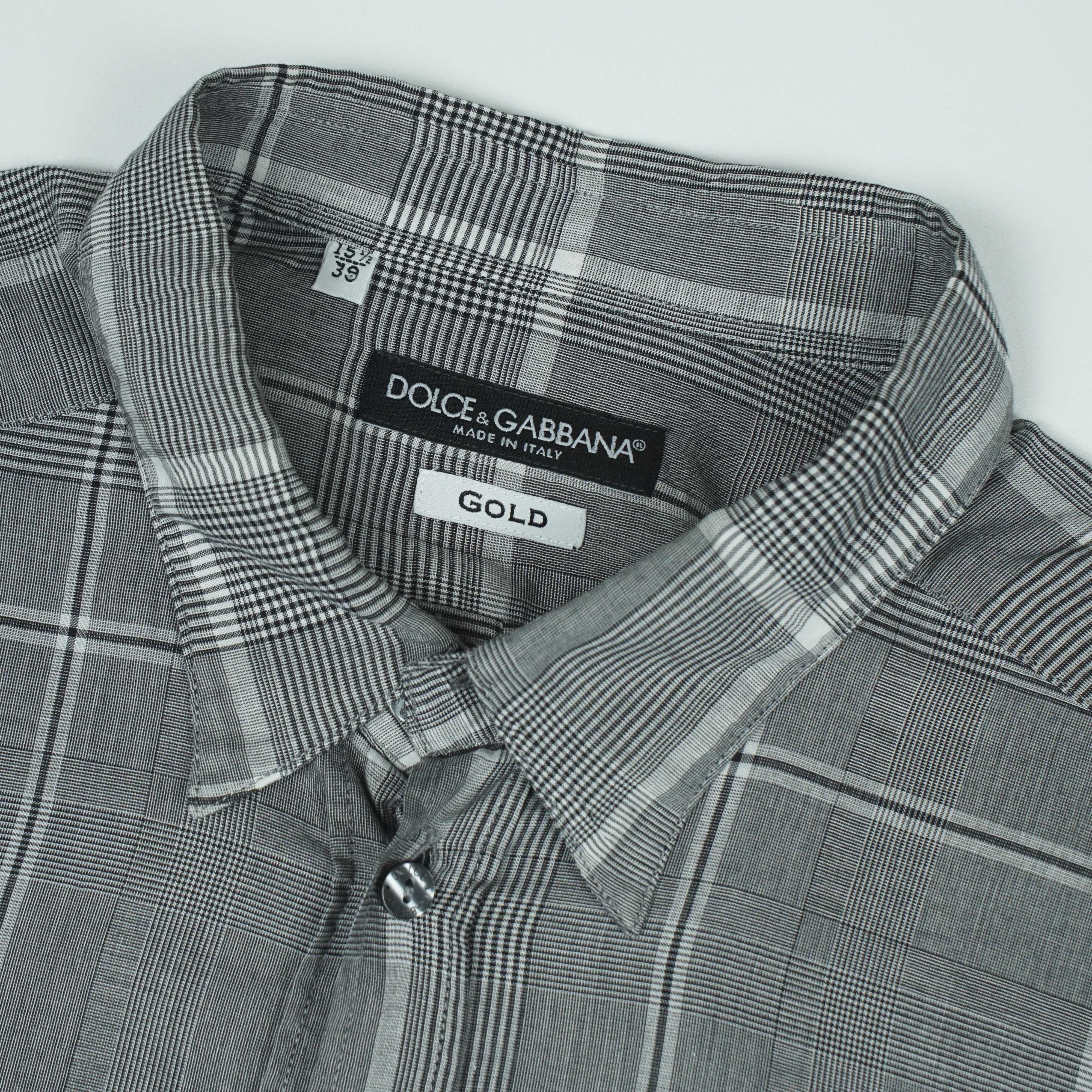 Dolce & Gabbana *NoTariff Dolce & Gabbana Gold Check LS Shirt Size S / US 4 / IT 40 - 3 Thumbnail