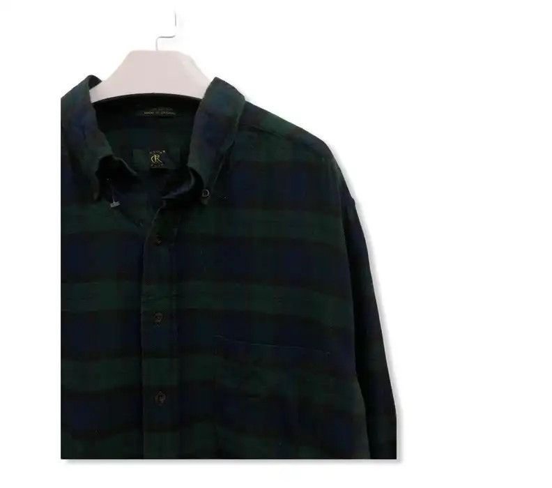 Club Room × Flannel Vintage Club Room Plaid Tartan Flannel Shirt 👕 Size US L / EU 52-54 / 3 - 2 Thumbnail