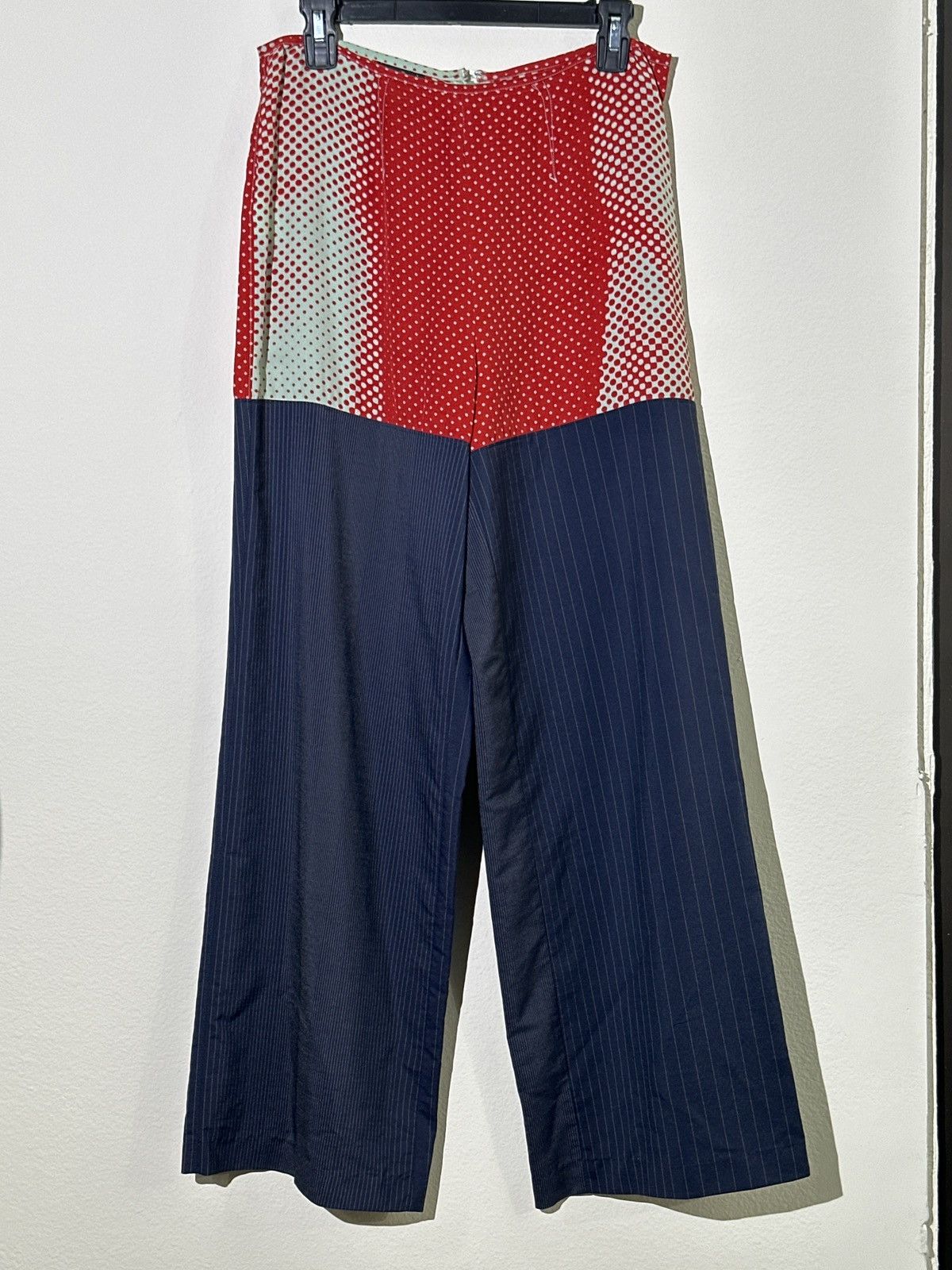 Jean Paul Gaultier 1996 Cyberdot illusion pinstripe panel pant Size US 30 / EU 46 - 2 Thumbnail