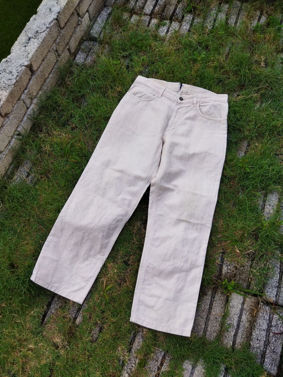 image of Loro Piana Combine Cotton Pants in Light Cream, Men's (Size 32)